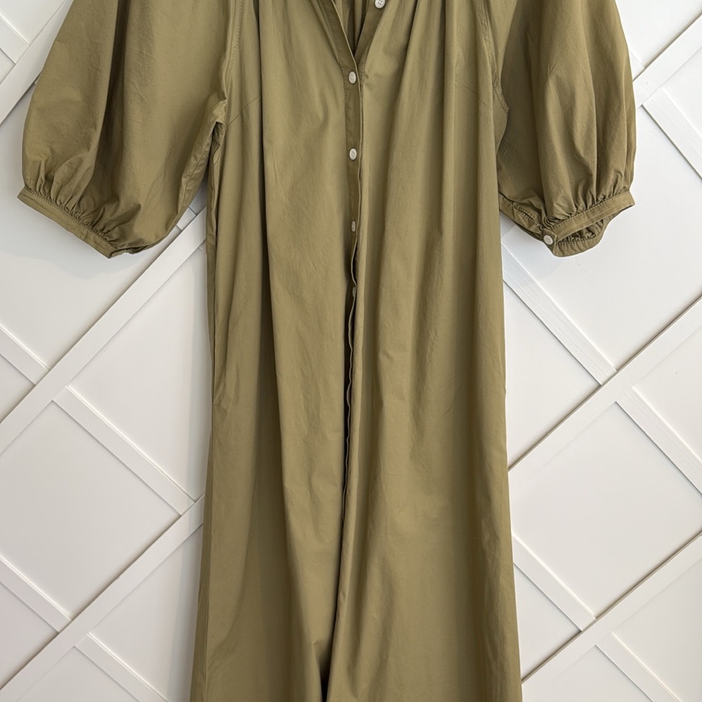 STAUD Green Long Sleeve Dress